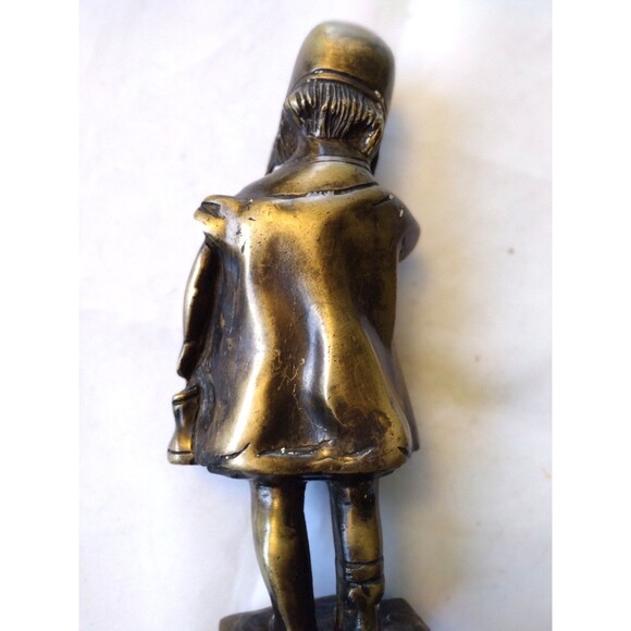 Set of Two (2) Doorstops 11" Girls Standing On Chair Bronze Statues - Picture 4 of 16